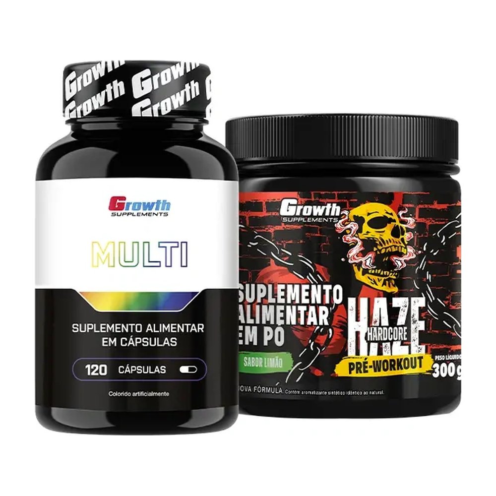 Kit Multivitamínico 120 caps e Pré-Treino Haze 300g — | Farmácia Resyla