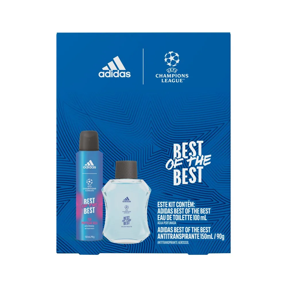 Kit Adidas Perfume Eau De Toilette Best Of The Best 100ml + Antitranspirante Best Of The Best 150ml — | Farmácia Resyla