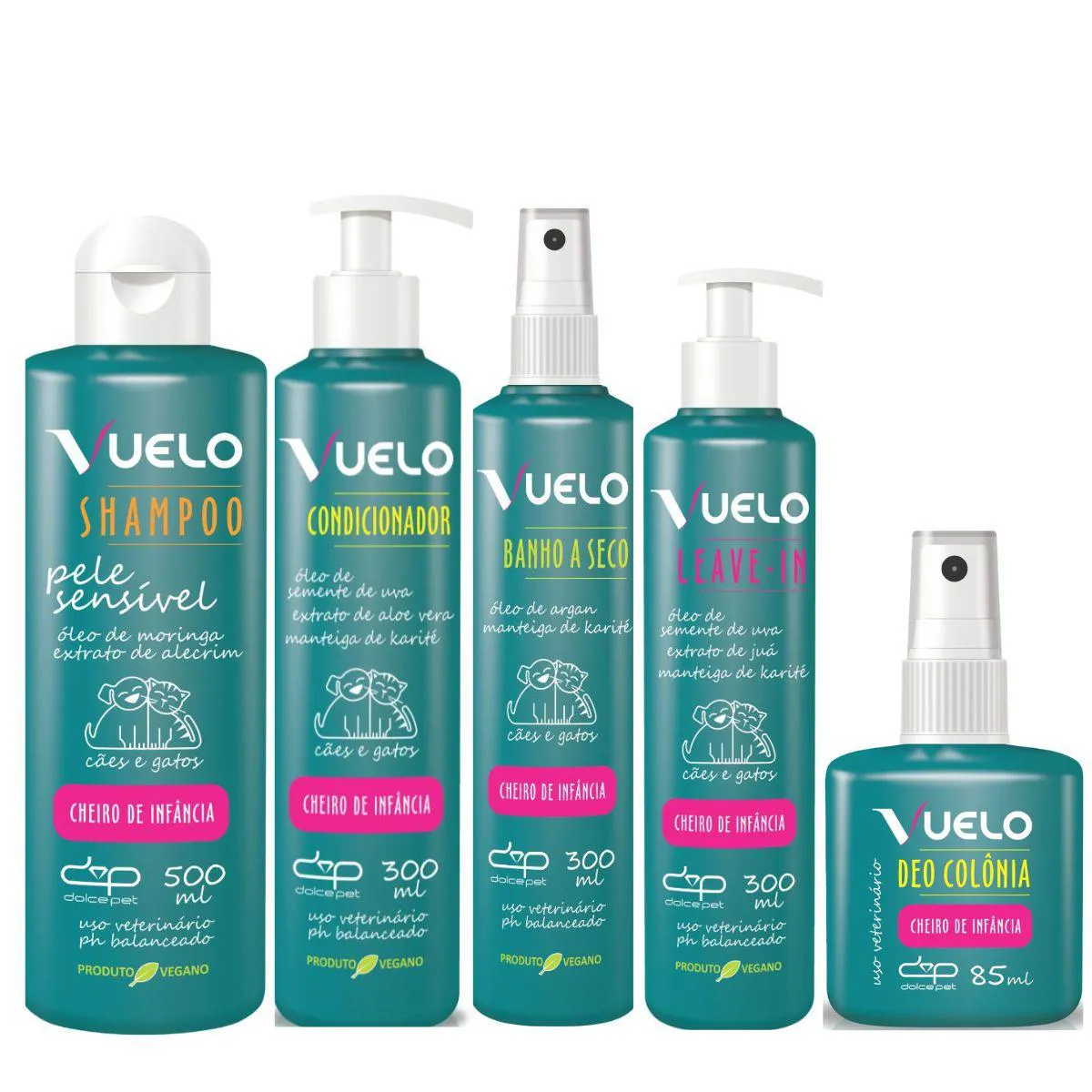 Kit Dolce Pet Shampoo Pele Sensível + Condicionador + Banho Á Seco +Leave-In+Deo Colônia Cheiro de Infância Cães e Gatos — | Farmácia Resyla