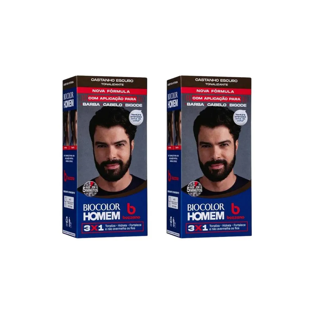 Coloraçao Biocolor Homem Bozzano Castanho Escuro - Kit C / 2un — Biocolor | Farmácia Resyla
