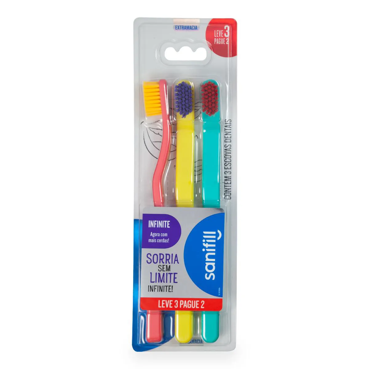 Escova de Dente Sanifill Infinite Extramacia Leve 3 Pague 2 Unidades — | Farmácia Resyla