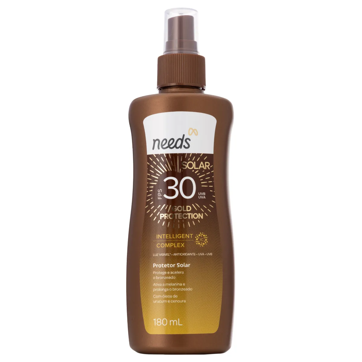 Protetor Solar Corporal FPS 30 Needs Solar Gold Protection Spray 180ml — Needs | Farmácia Resyla
