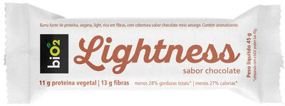 Barra De Proteína Vegana Chocolate Cobertura Chocolate Meio Amargo Light Bio2 Lightness Pacote 45g — | Farmácia Resyla