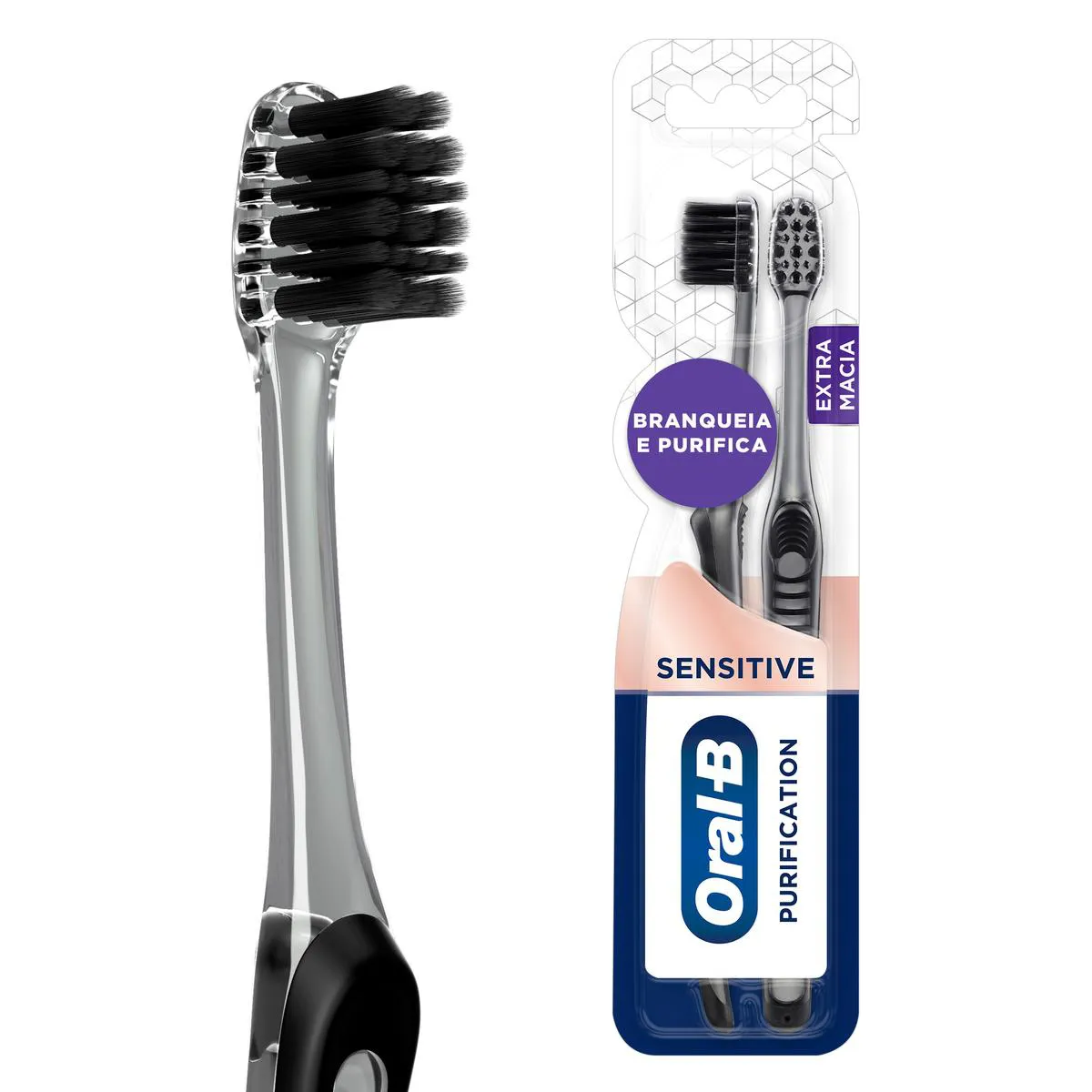 Escova de Dente Oral-B Purification Sensitive Cerdas Ultrafinas Minerais de Carvão 2 unidades — Oral-B | Farmácia Resyla