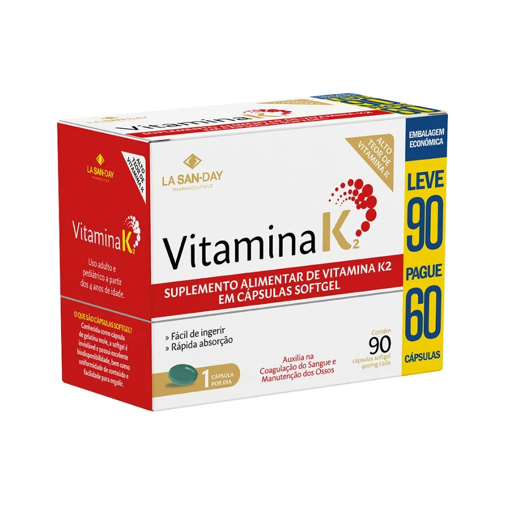 Vitamina K2 Lasanday 90 Capsulas — | Farmácia Resyla