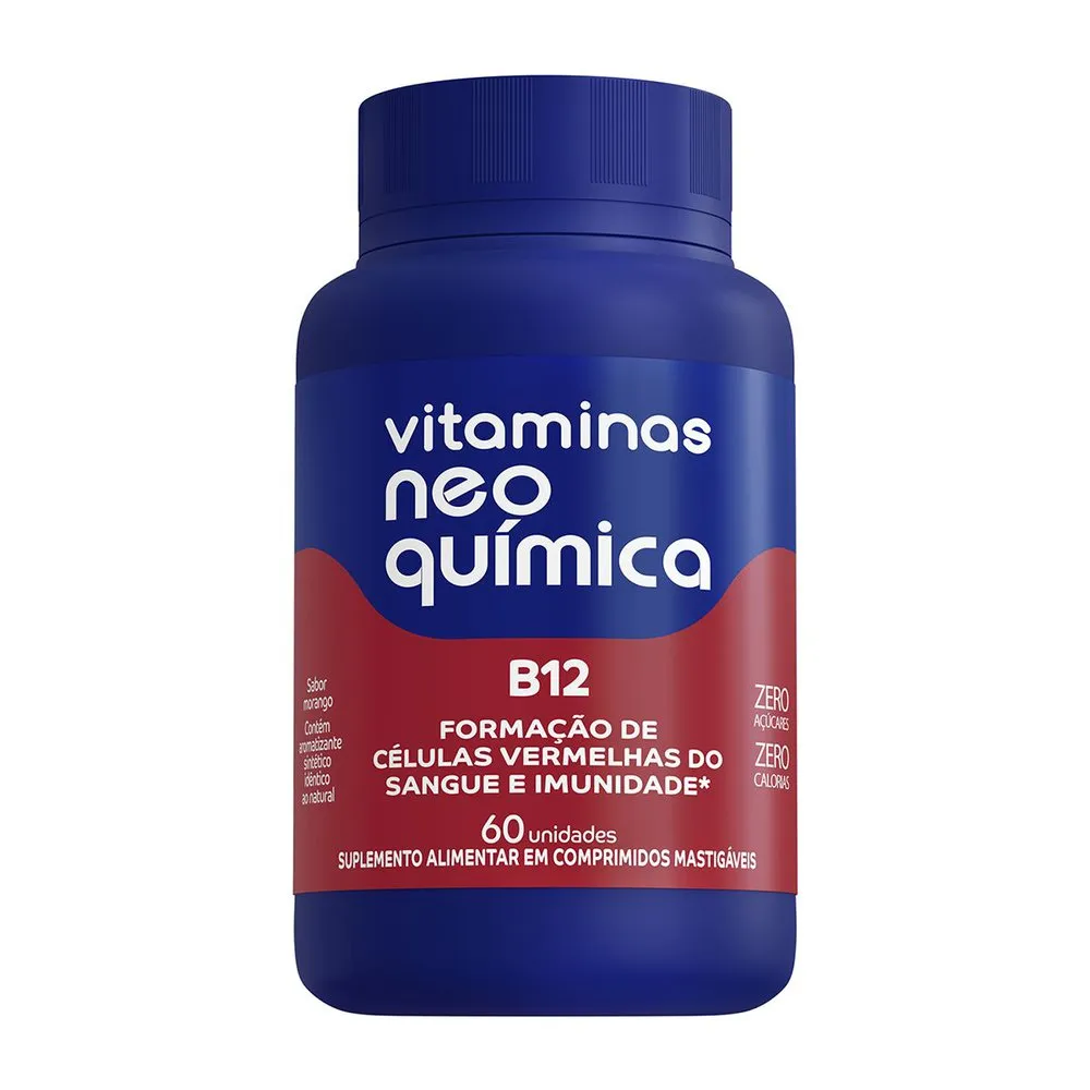 Vitamina B12 Neo Quimica Com 60 Comprimidos Mastigaveis Sabor Morango — Neo Química | Farmácia Resyla