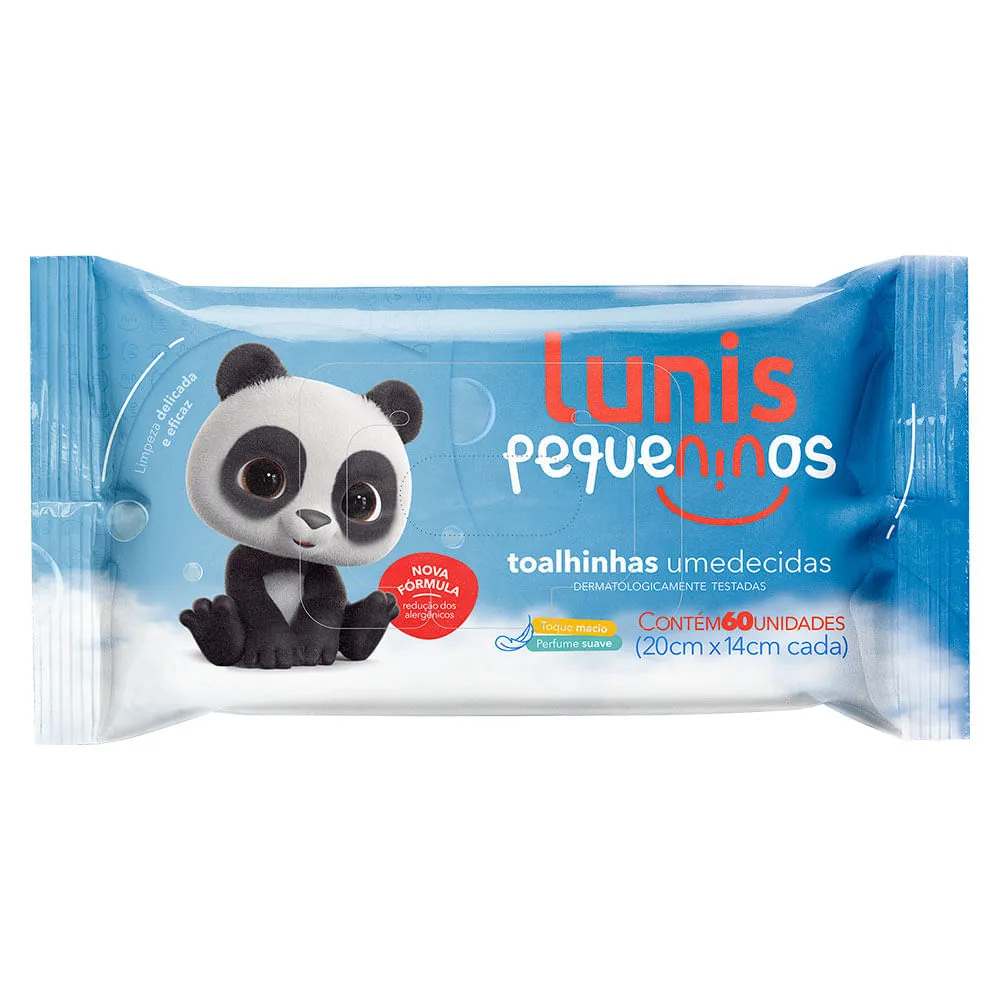 Toalhinhas Umedecidas Lunis Pequeninos Com 60 Unidades — | Farmácia Resyla