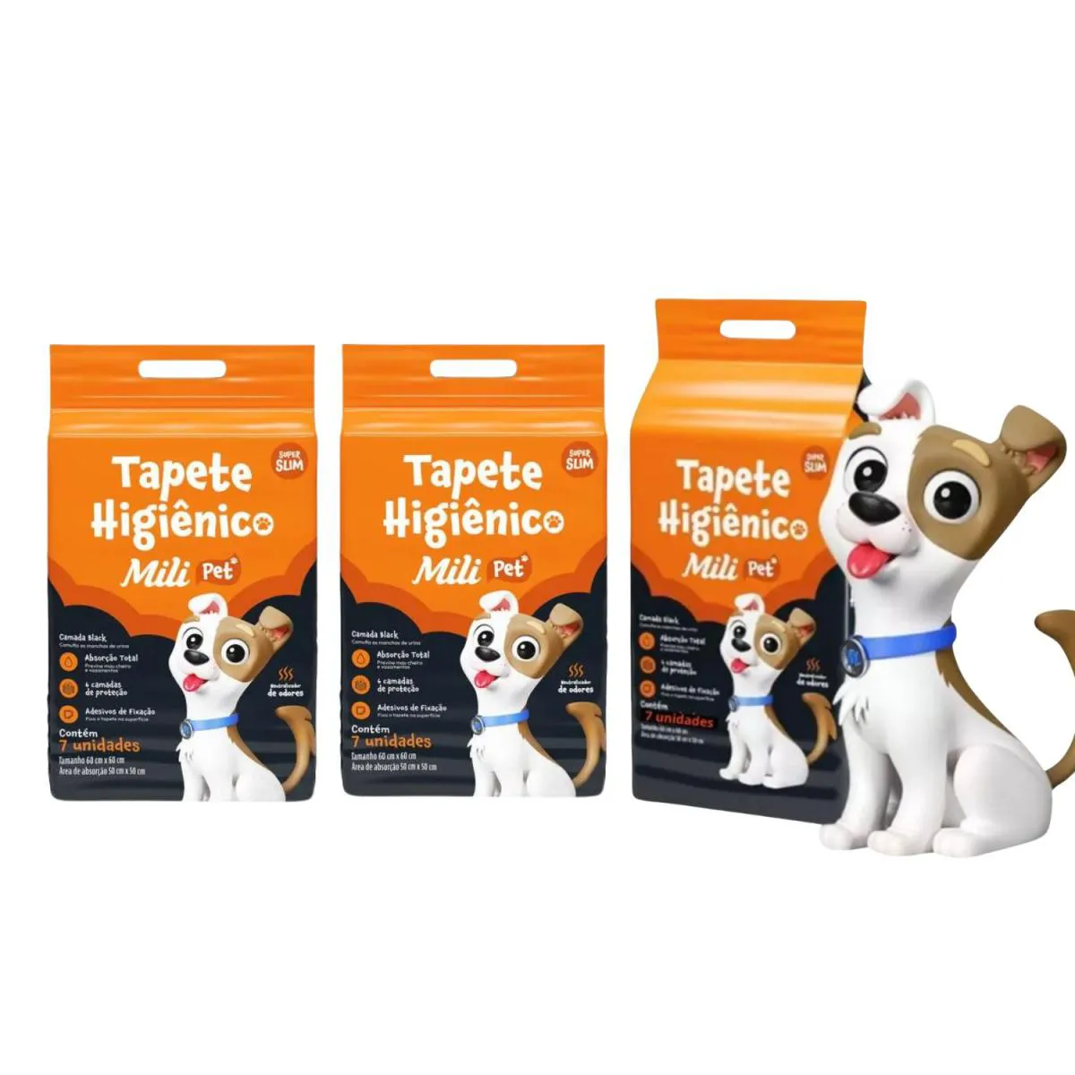 Kit C3 Tapete Higiênico C/ 7 Unidades - Mili Pet — | Farmácia Resyla