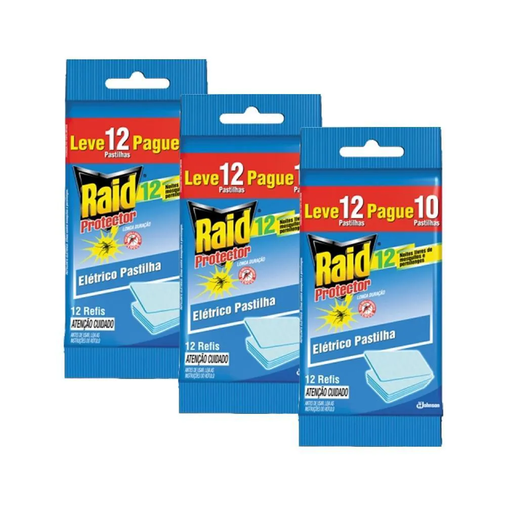 Kit Refil 36 Pastilhas Repelente Raid Elétrico — | Farmácia Resyla