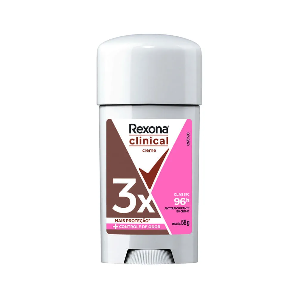 Desodorante Rexona Feminino Clinical 58gr Creme Classic — Rexona | Farmácia Resyla
