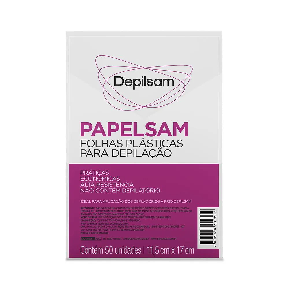 Papelsam Folhas Plásticas para Depilção Depilsam 50 Fls — Depilsam | Farmácia Resyla