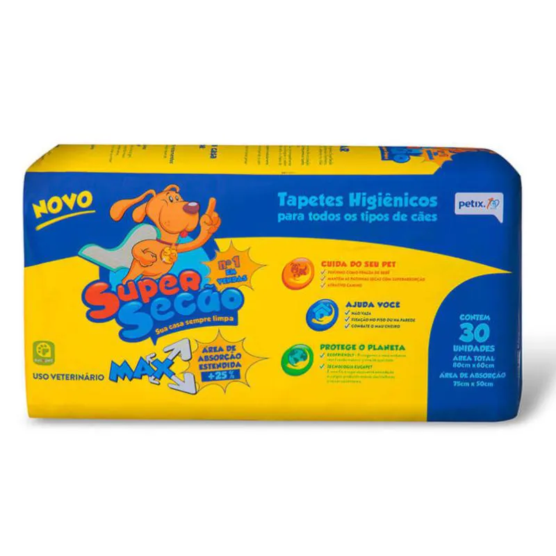 Tapete Higiênico Super Secão Max 80X60Cm 30Un para Cães — | Farmácia Resyla