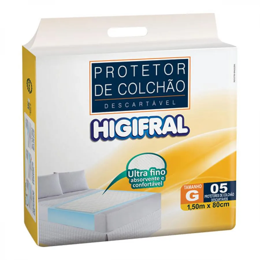 Protetor De Colchão Descartável Higifral Tamanho G Com 5 Unidades — | Farmácia Resyla