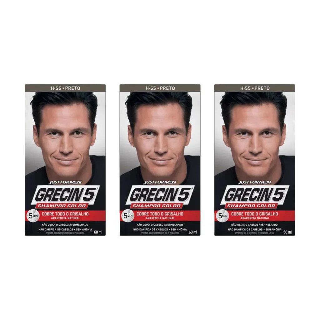 Tonalizante para Cabelos Grecin 5 Preto 60ml - Kit C / 3un — | Farmácia Resyla