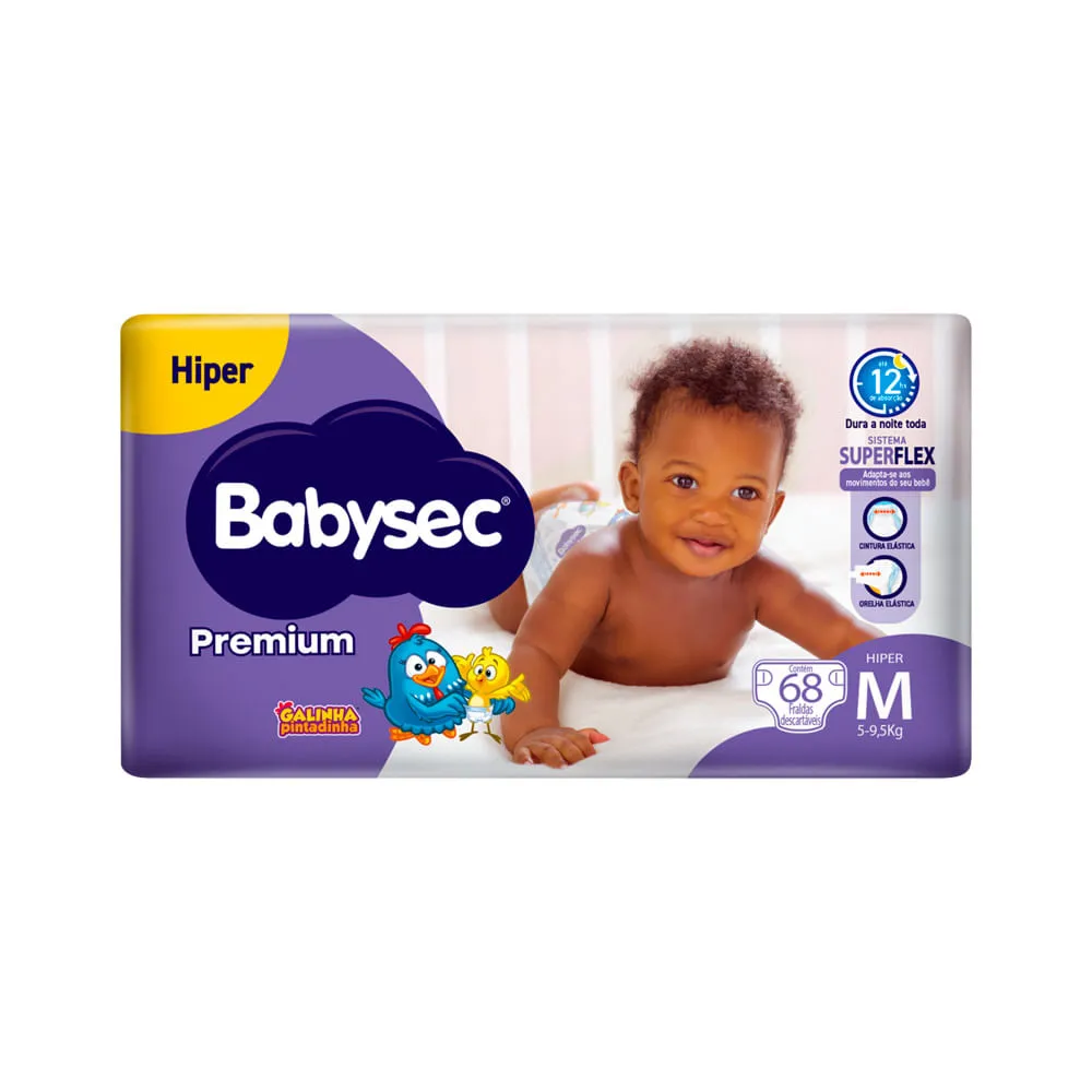 Fralda Babysec Premium Galinha Pintadinha Hiper M 68 Unidades — | Farmácia Resyla