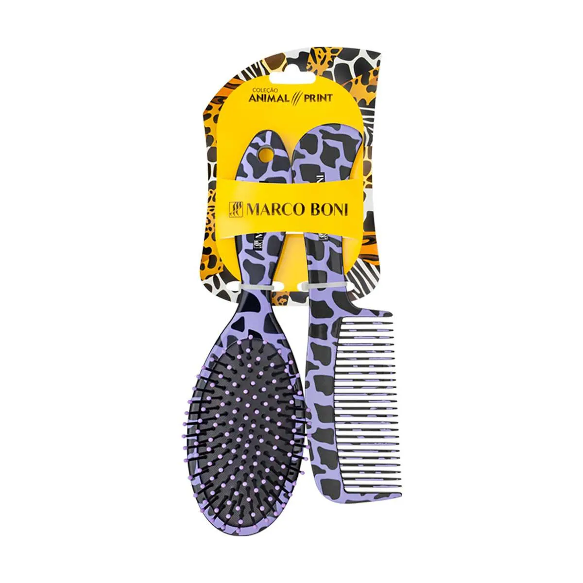 Pente e Escova de Cabelo Marco Boni Animal Print Animal Print - 1 unidade — | Farmácia Resyla