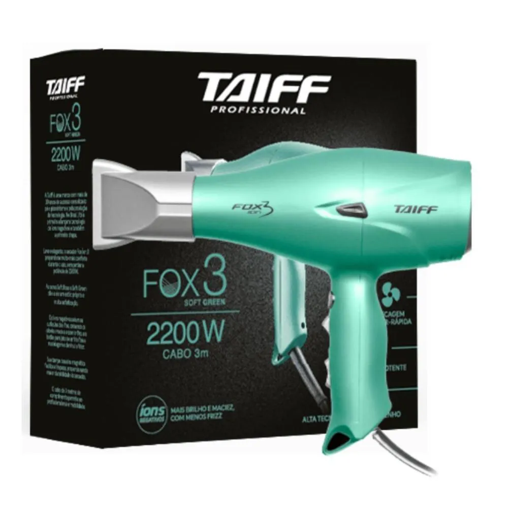 Secador Taiff Fox 3 Soft Green 2200w 220v — Taiff | Farmácia Resyla