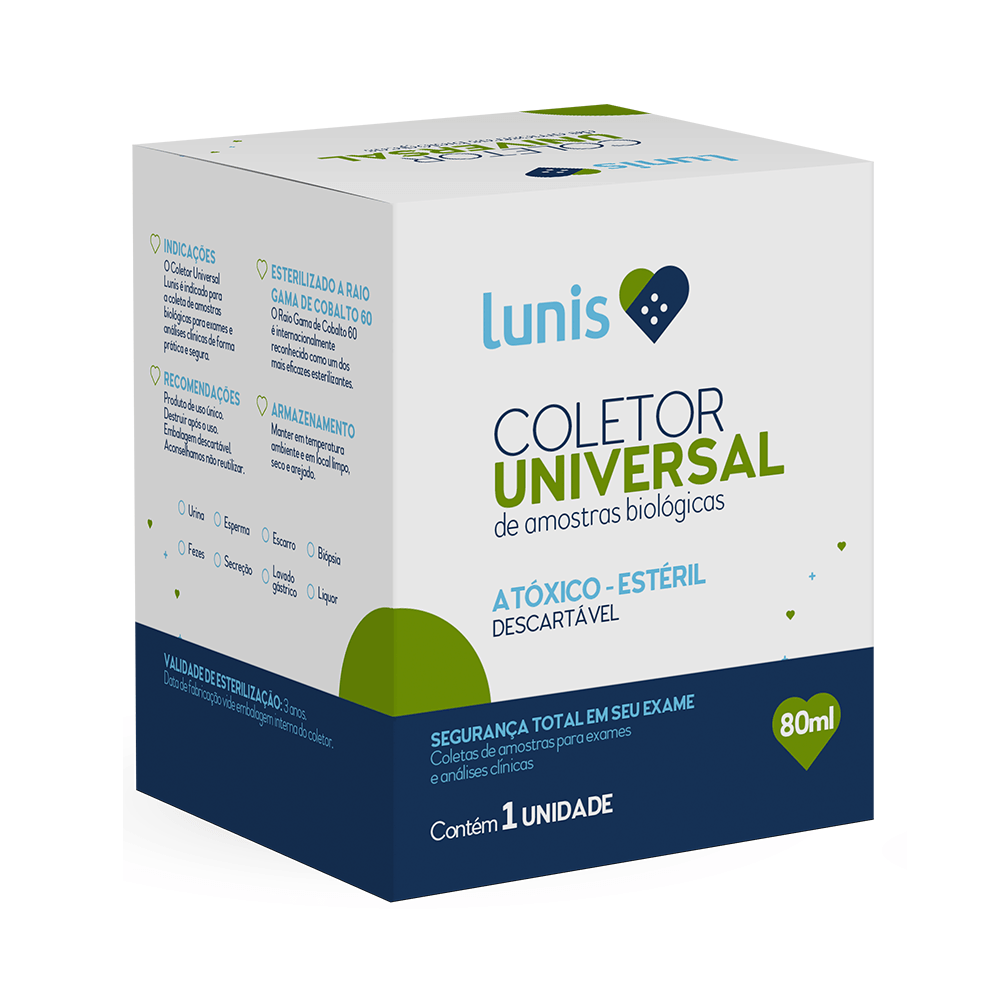 Pote Coletor Universal Esteril Lunis 80ml 1 Unidade — | Farmácia Resyla