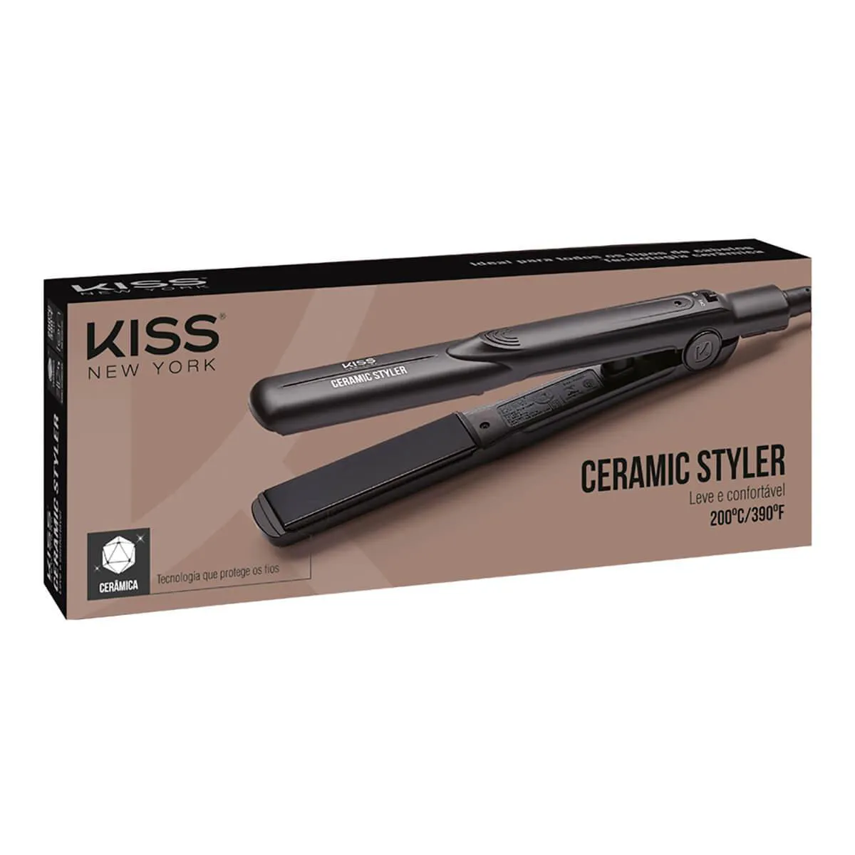 Prancha Profissional Kiss New York Ceramic Styler — Kiss | Farmácia Resyla