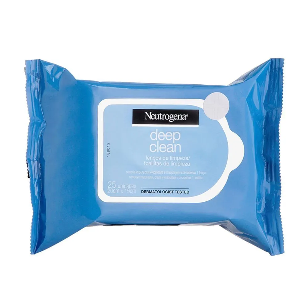 Lenço De Limpeza Demaquilante Neutrogena Deep Clean 25 Unidades — Neutrogena | Farmácia Resyla