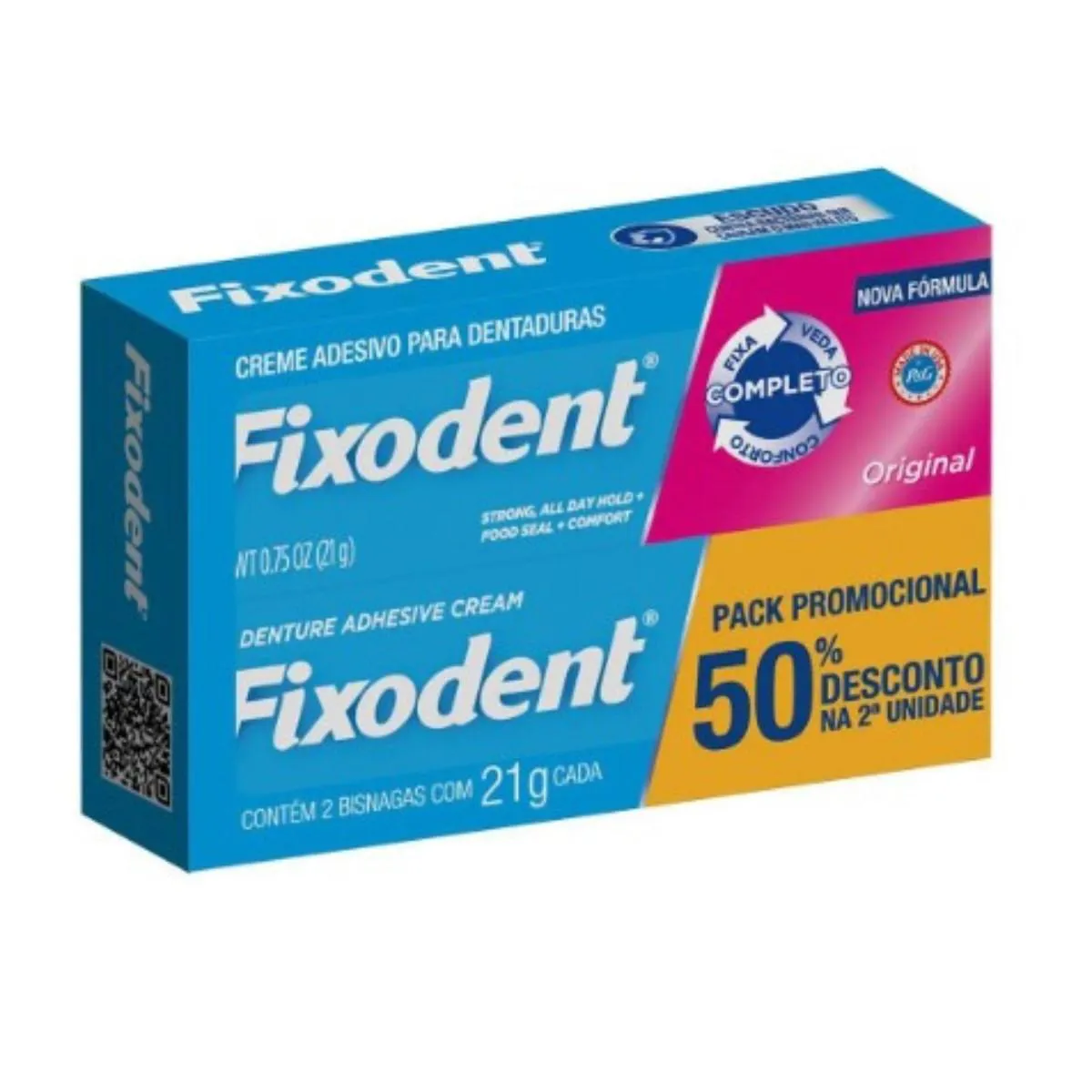 Creme Adesivo Para Dentadura Original Fixodent - Pack Com 2 Unidades de 21G — | Farmácia Resyla