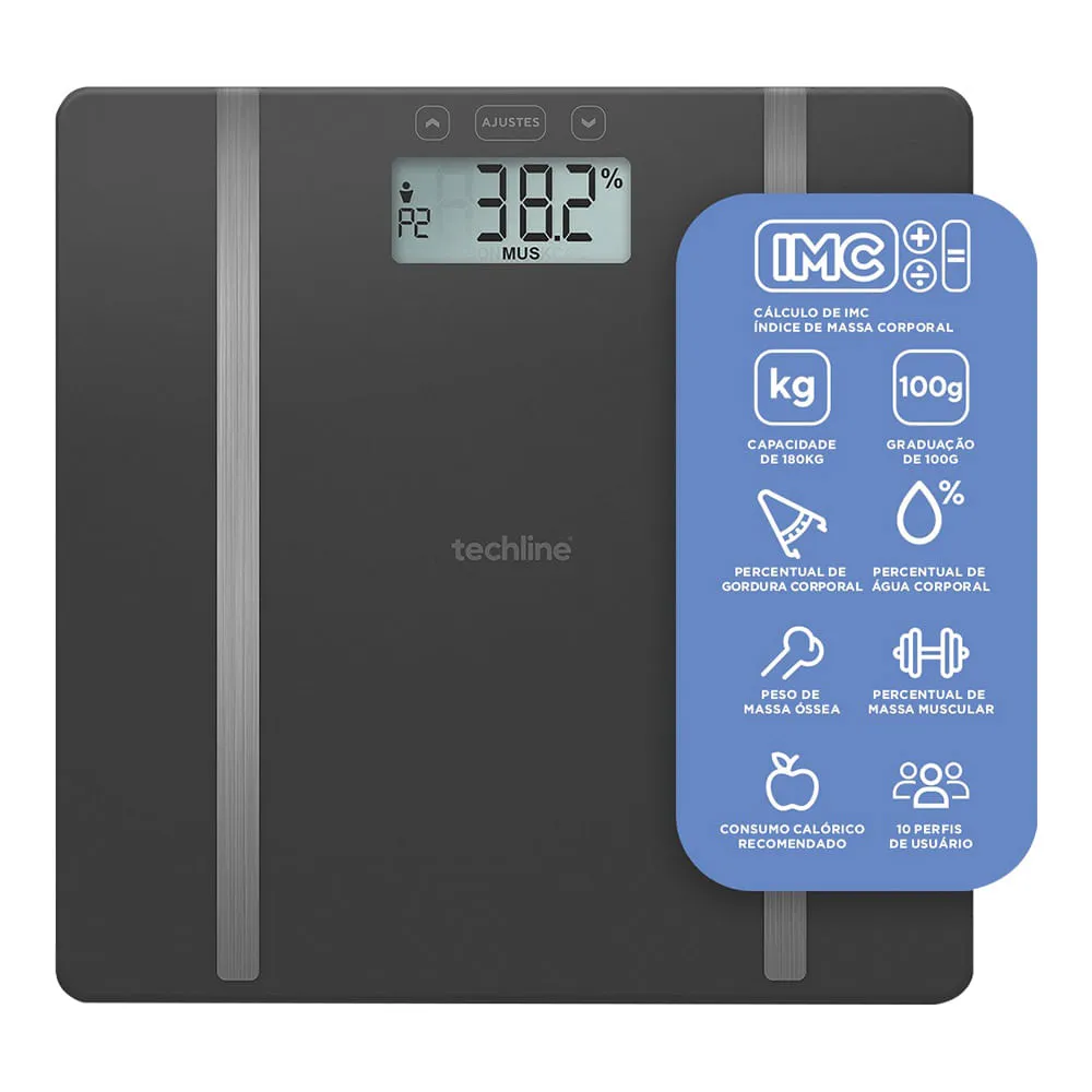 Balanca Techline Digital Capidade 180kg Tec117 — | Farmácia Resyla