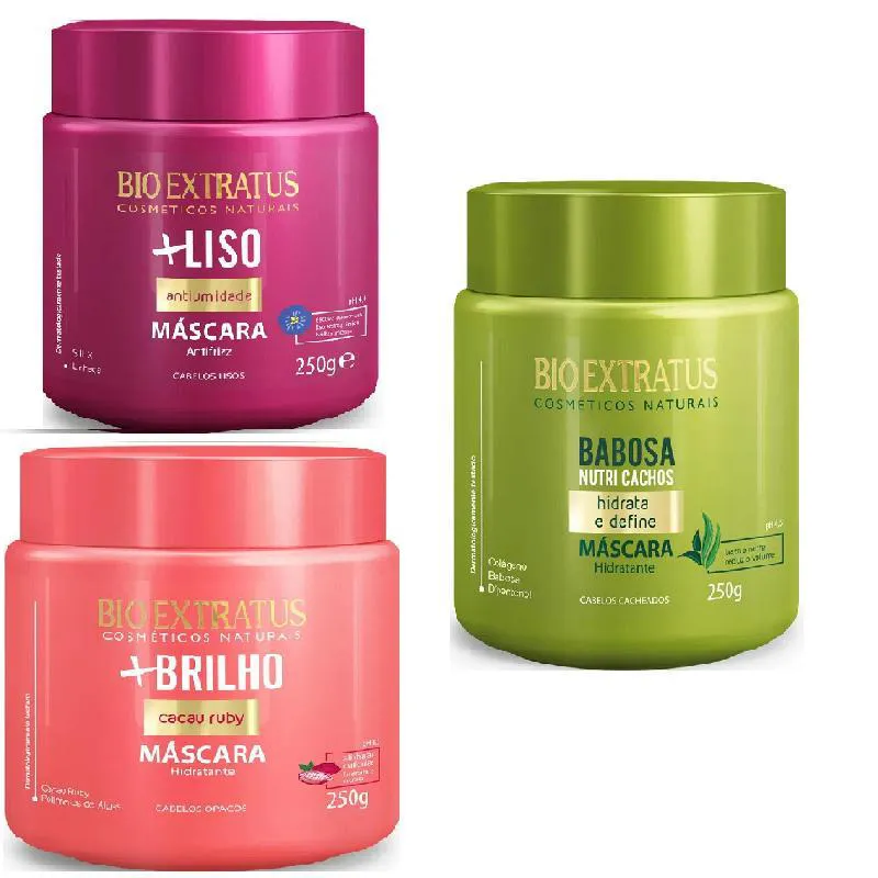 Kit Cronograma Capilar Hidratação Mais Liso + Nutri + Brilho 250Gr — | Farmácia Resyla