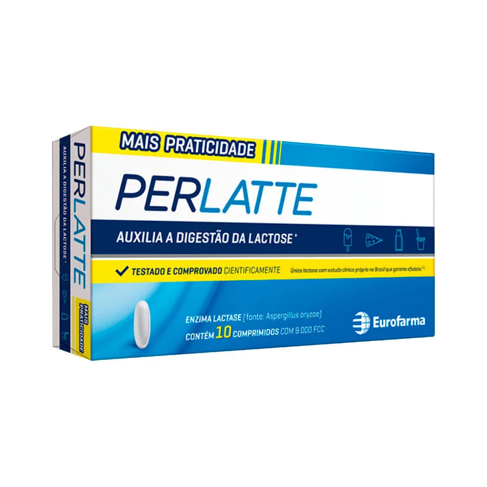 Enzima Lactase 9.000 Fcc Perlatte 10 Comprimidos — | Farmácia Resyla