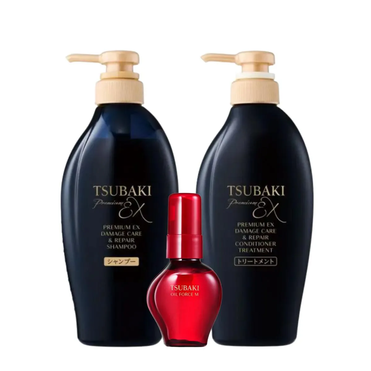 Tsubaki Premium Ex Repair Shampoo 450ml + Condicioandor 450ml + Oleo Capilar Camellia 60ml — | Farmácia Resyla