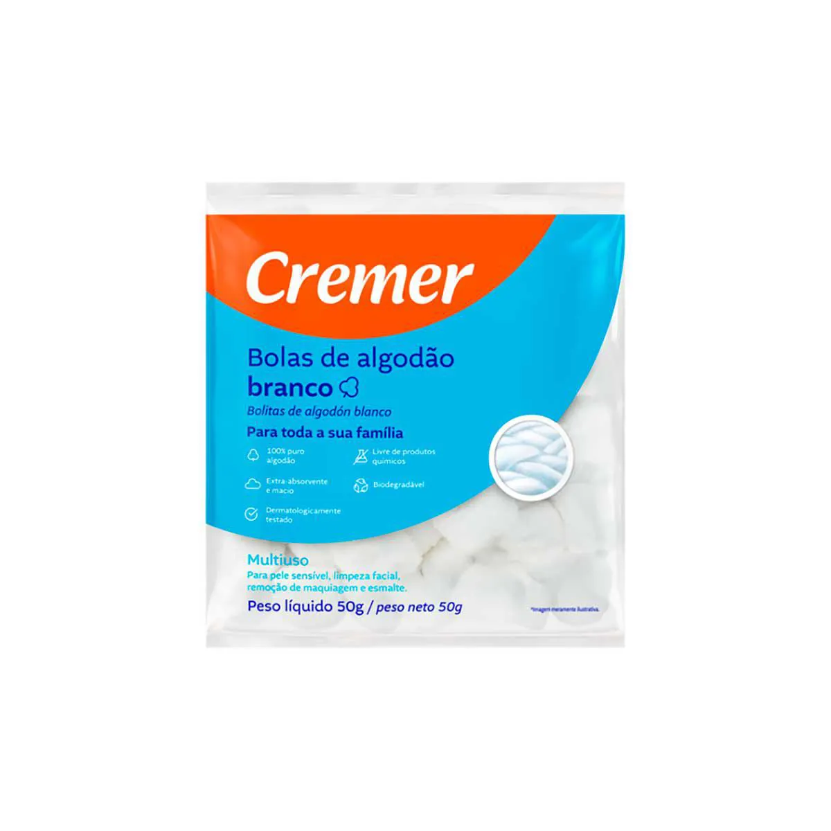 Algodão em Bolas Cremer 50g — Cremer | Farmácia Resyla