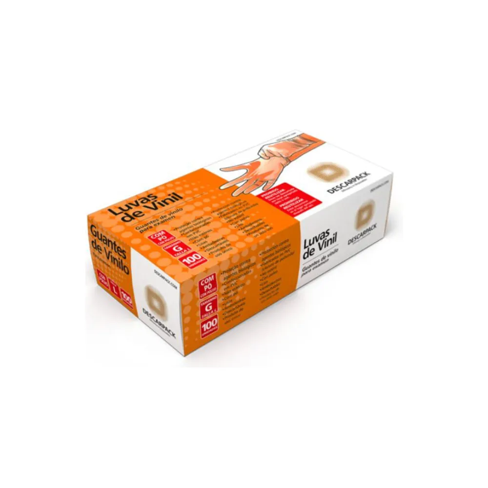 Luva Descarpack Vinil G Com 100 Unidades — | Farmácia Resyla