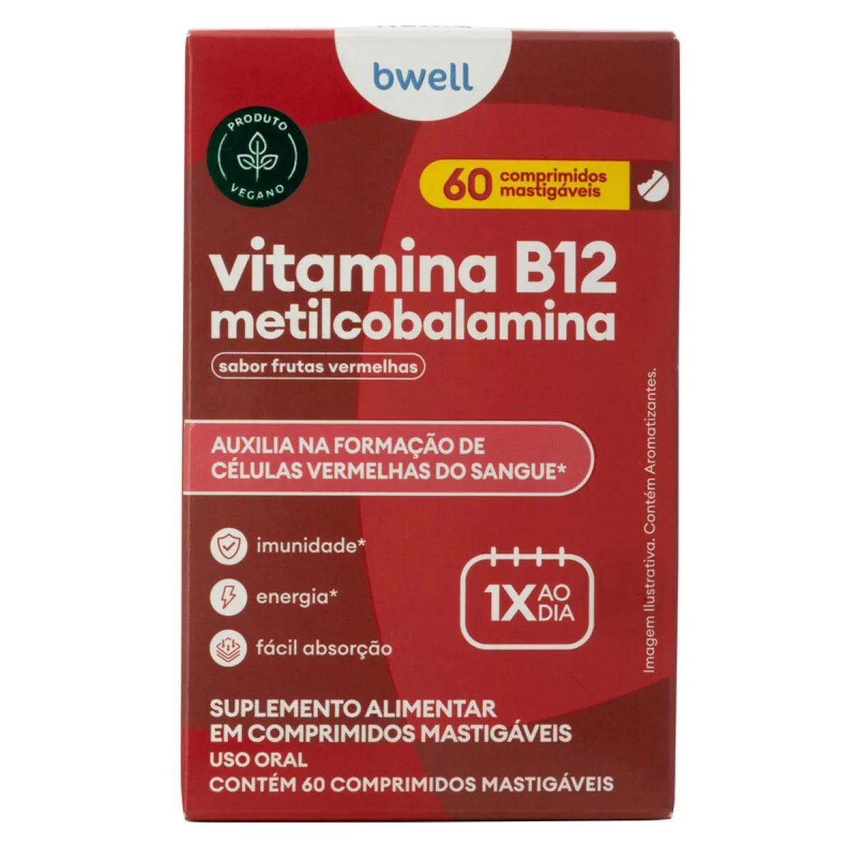 Vitamina B12 Bwell Frutas Vermelhas 60 Comprimidos Mastigáveis — | Farmácia Resyla
