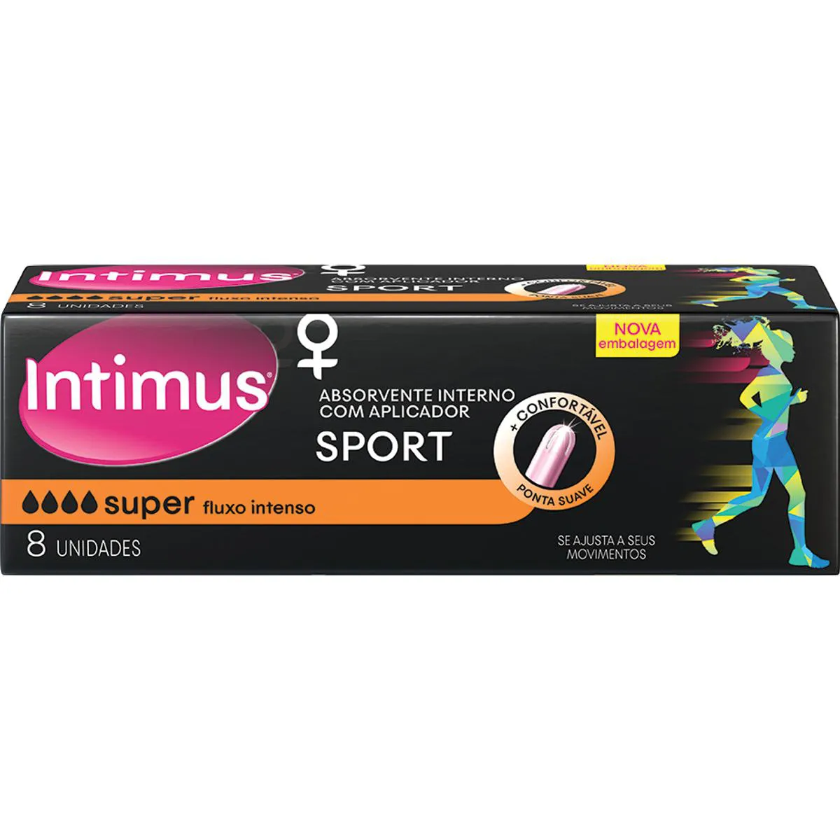 Absorvente Interno Intimus Sport Super com Aplicador 8 unidades — Intimus | Farmácia Resyla