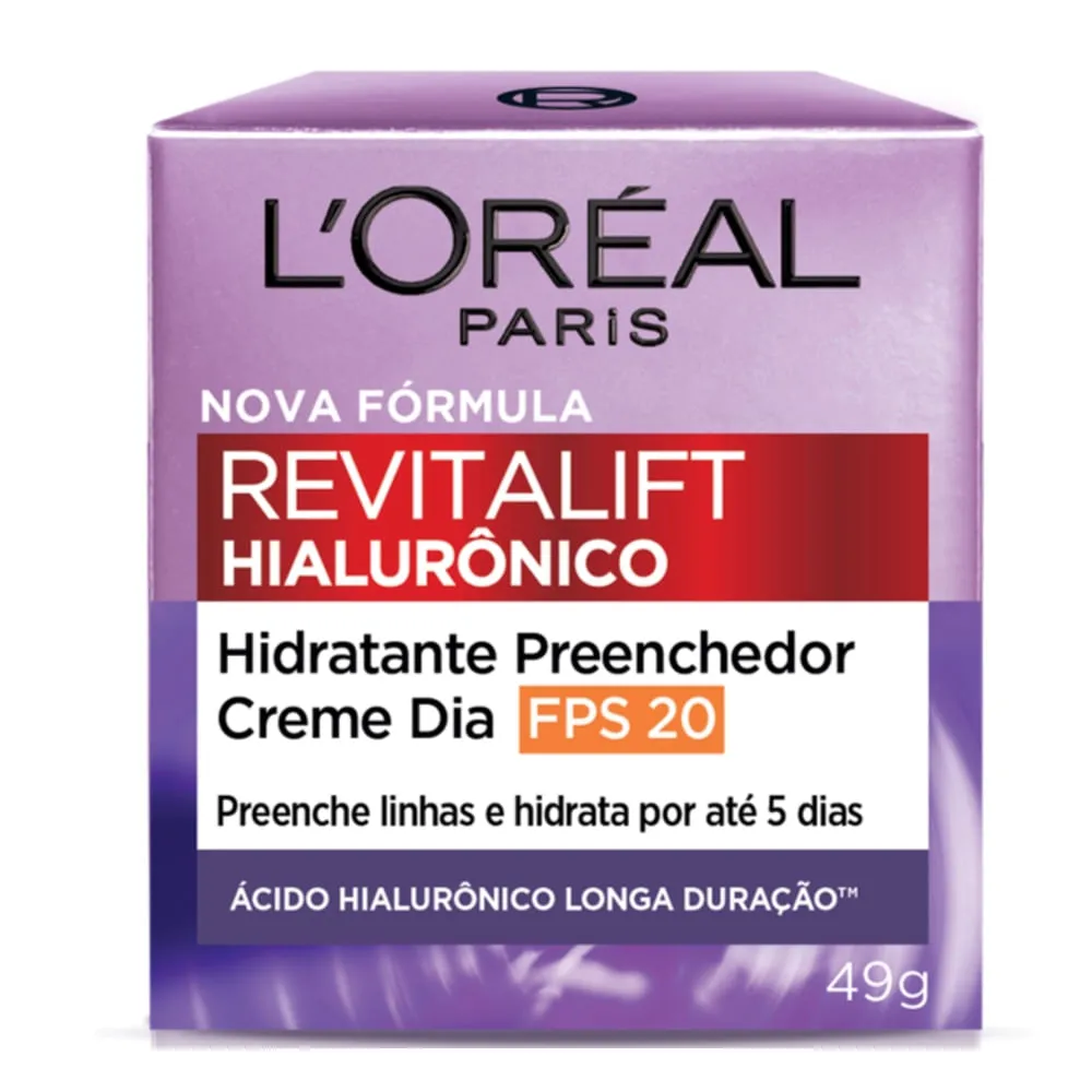 Creme Hidratante Facial Anti-idade Loreal Paris Revitalift Hialurônico Diurno Fps20 50ml — | Farmácia Resyla