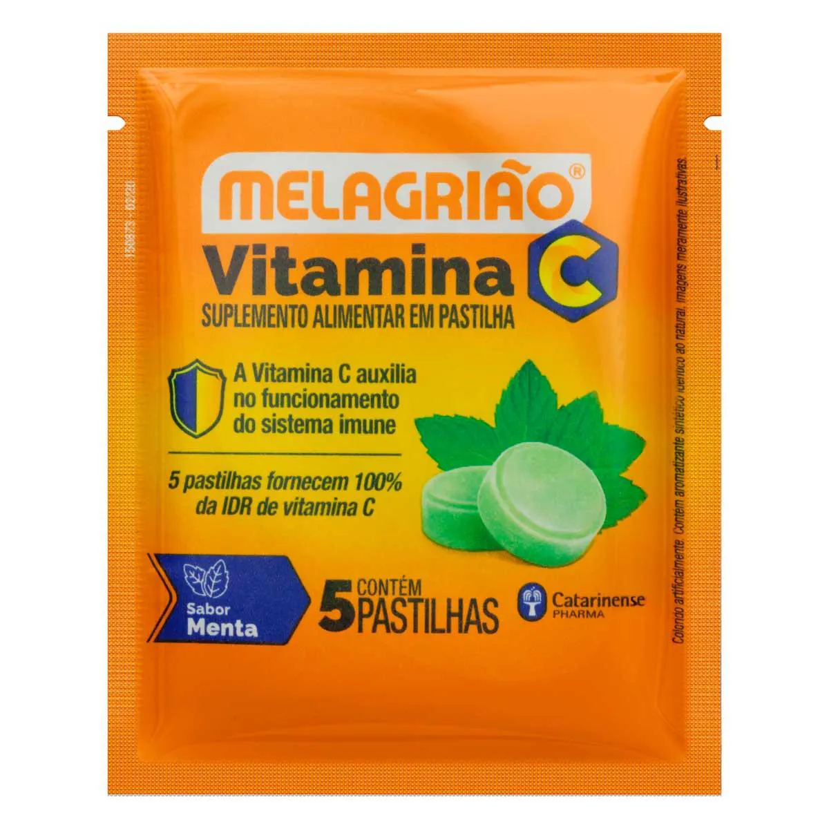 Pastilha Melagrião Sabor Menta 5 unidades — | Farmácia Resyla