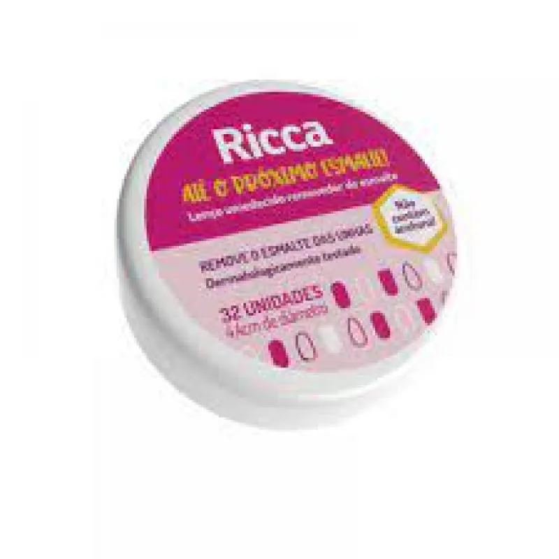 Lenços Removedores de Esmalte Ricca - 32 unidades — Ricca | Farmácia Resyla