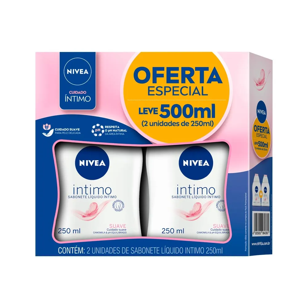 Sabonete Liquido Intimo Nivea Suave Com 2 Unidades 250ml Cada — Nivea | Farmácia Resyla