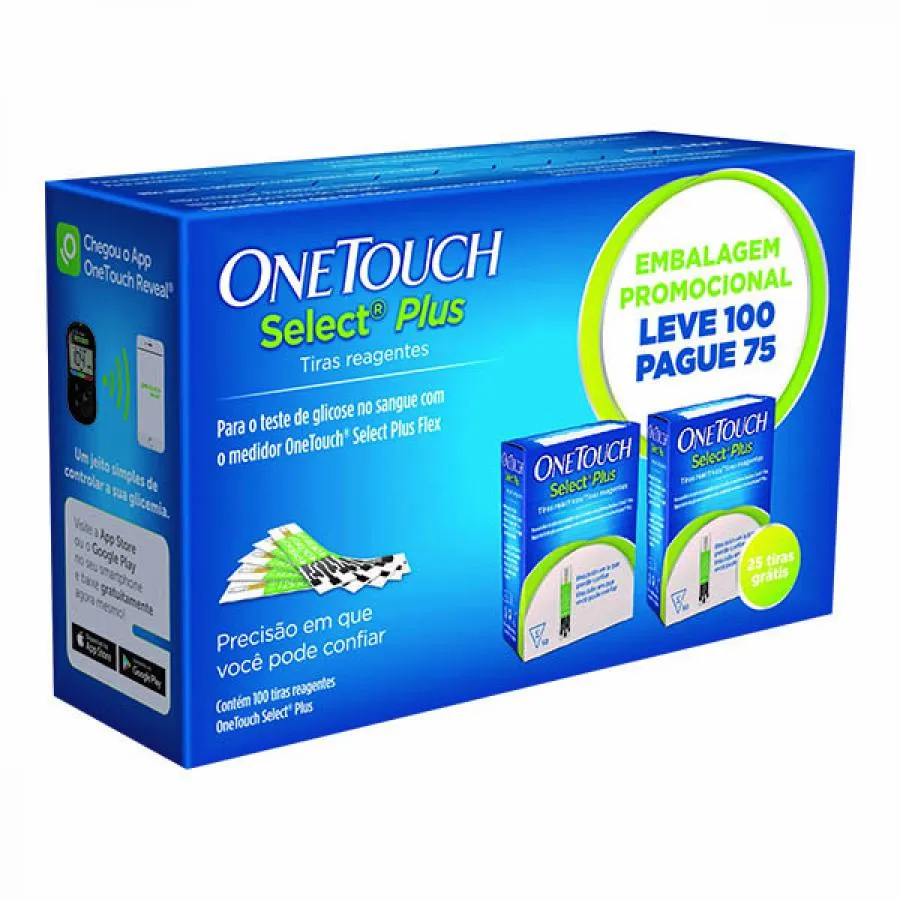 Tiras Reagentes Onetouch Select Plus Leve 100 Pague 75 — | Farmácia Resyla