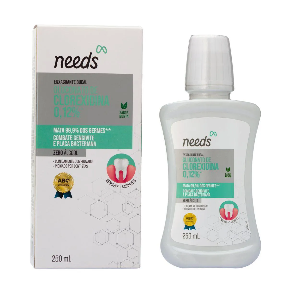 Enxaguante Bucal Needs Clorexidina 0,12% Menta Sem Álcool 250ml — Needs | Farmácia Resyla