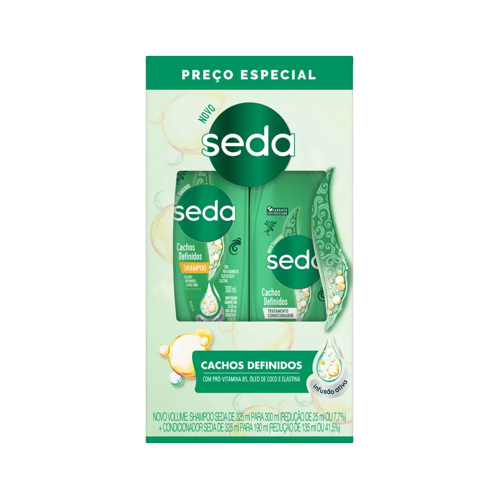 Shampoo 300ml+ Condicionador 190ml Seda Cachos Definidos — Seda | Farmácia Resyla
