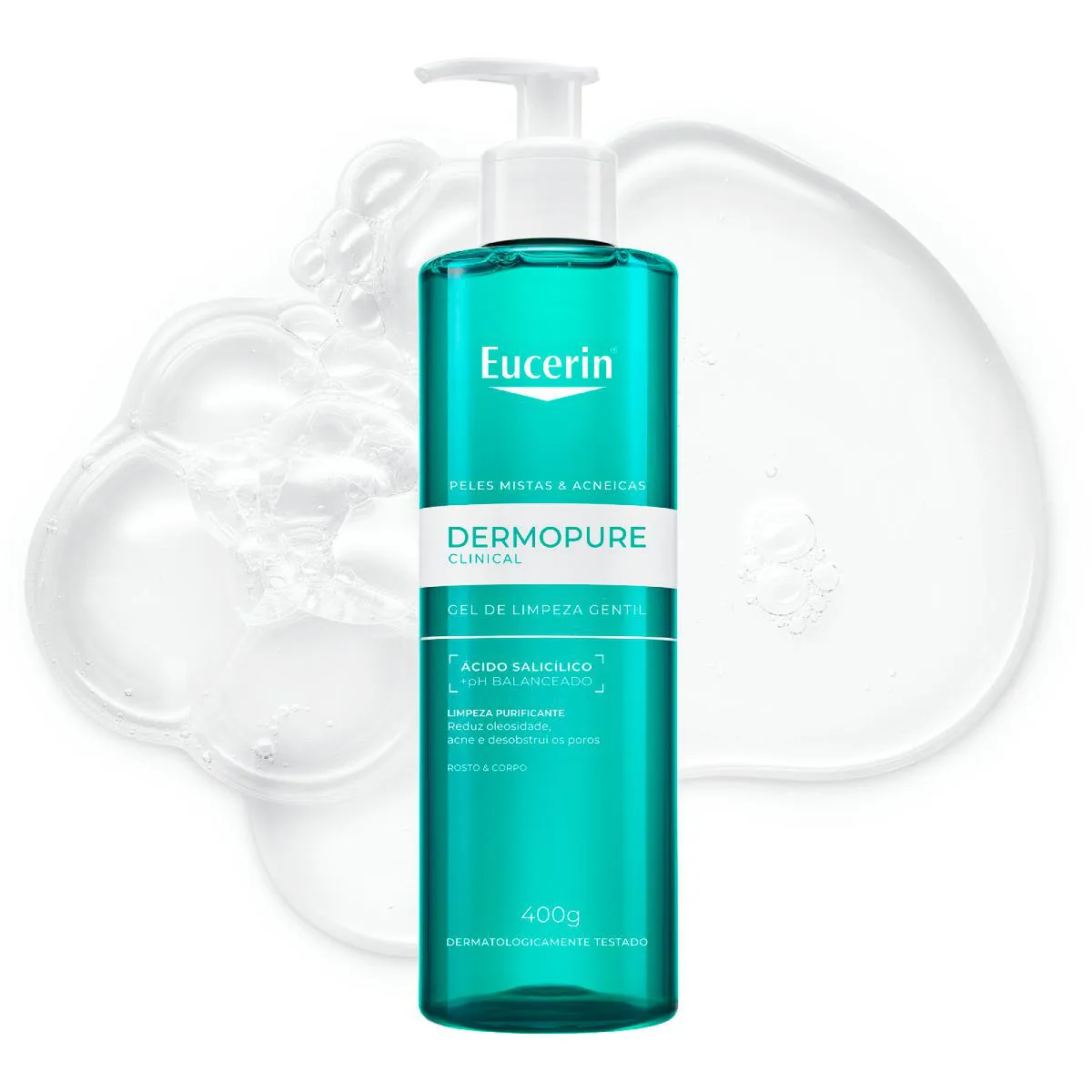 Gel de Limpeza Gentil Eucerin Dermopure Clinical Rosto e Corpo Pele Mista e Acneica 400ml — Eucerin | Farmácia Resyla