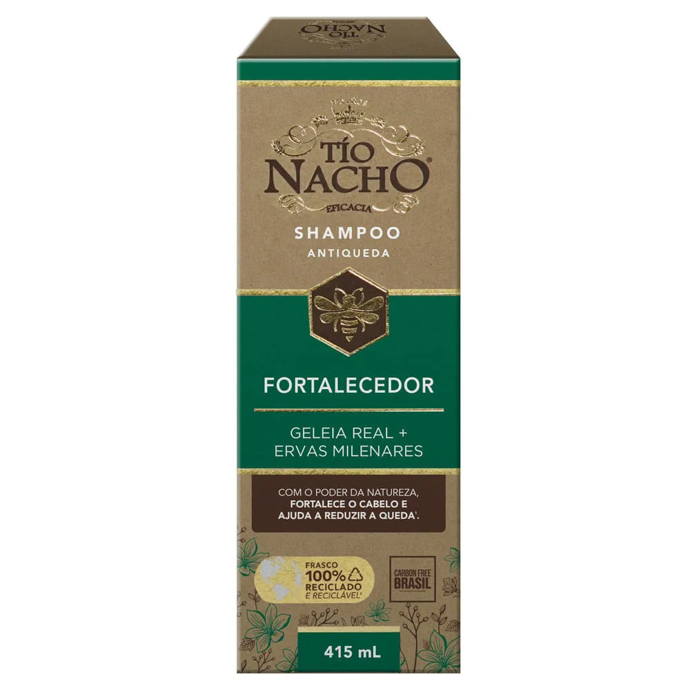 Shampoo Antiqueda Fortalecedor Geleia Real E Ervas Milenares Tío Nacho 415ml — | Farmácia Resyla