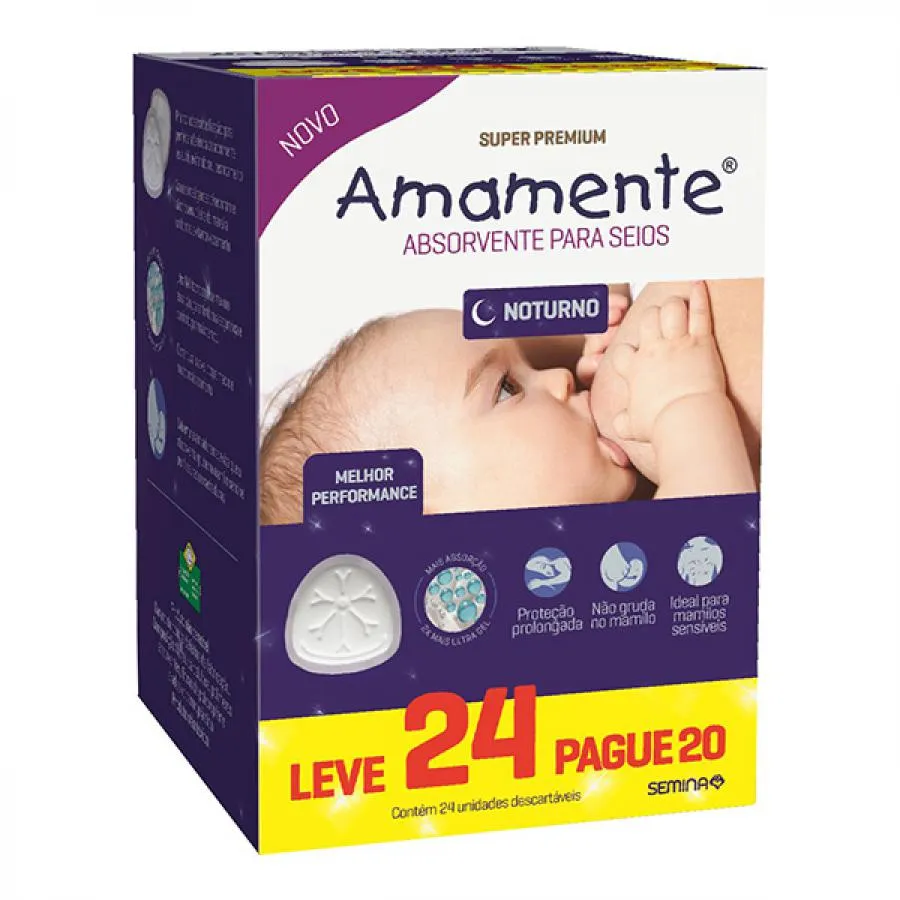 Absorvente Para Seios Amamente Noturno Leve 24 Pague 20 — | Farmácia Resyla