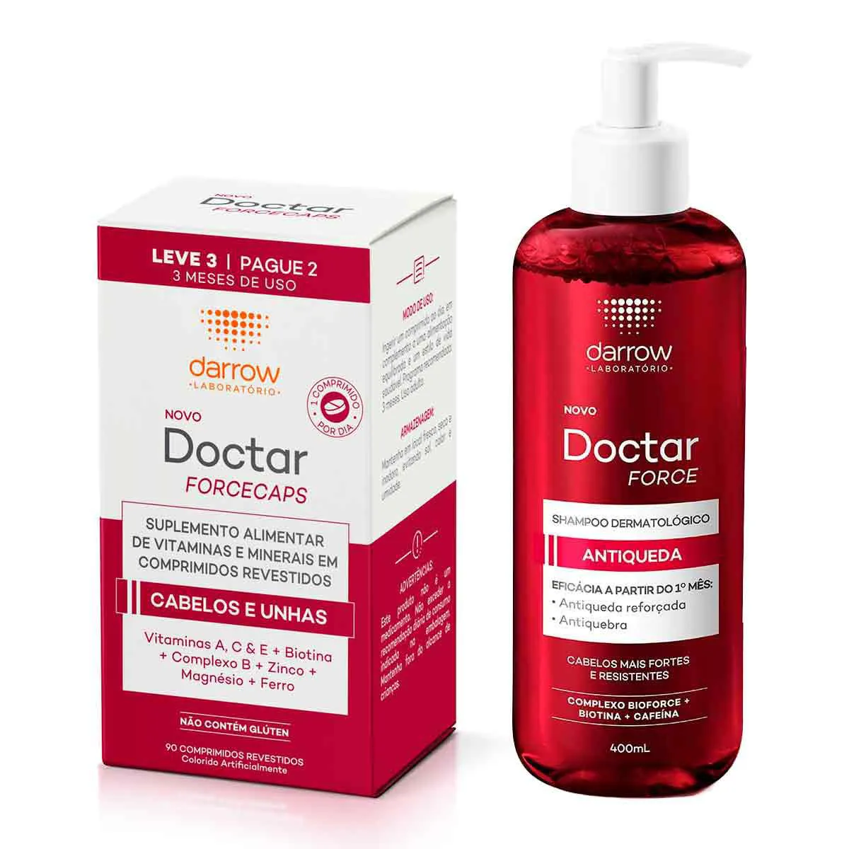 Kit Doctar Shampoo Antiqueda Darrow Force 400ml + Forcecaps 90 comprimidos — | Farmácia Resyla