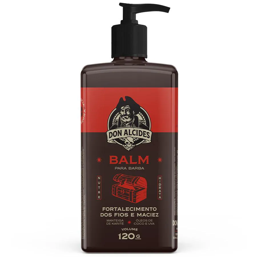 Balm para Barba Negra Amadeirado, Doce e Marcante 120g Don Alcides — | Farmácia Resyla