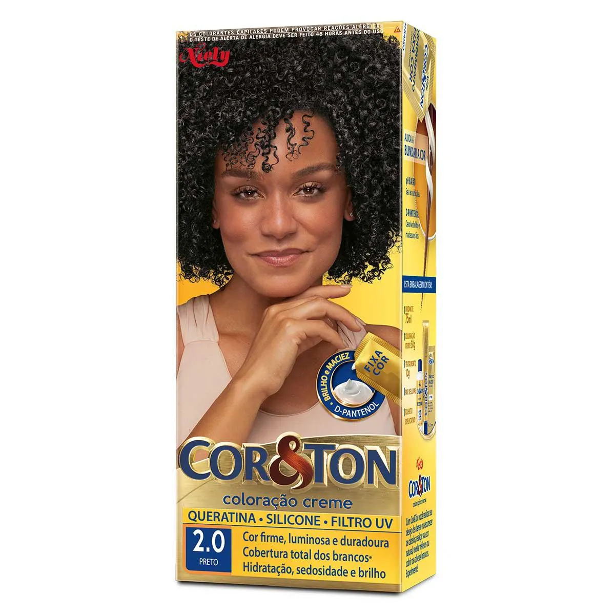 Tinta de Cabelo Permanente Cor&Ton Niely - 2.0 Preto — | Farmácia Resyla