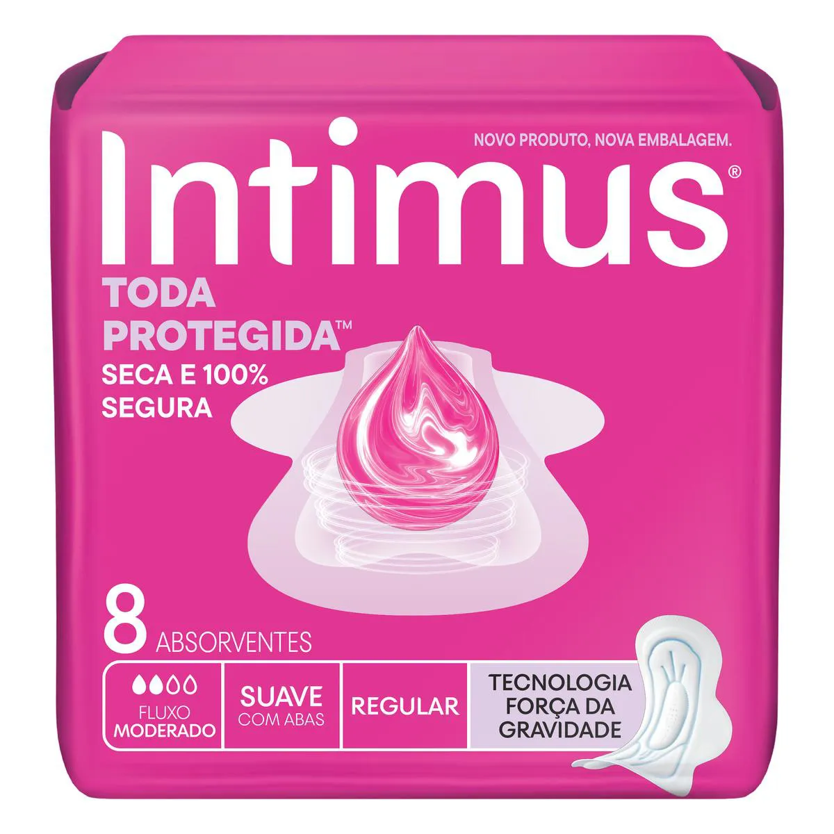 Absorvente Intimus Toda Protegida Cobertura Suave com Abas 8 unidades — Intimus | Farmácia Resyla