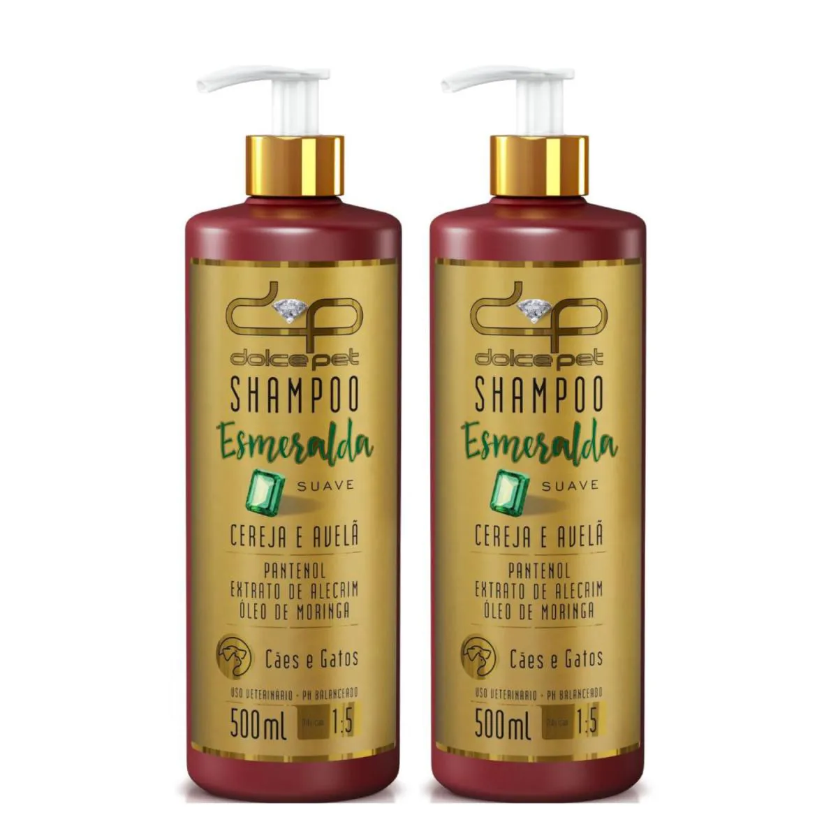 Kit 2 Shampoo Suave Cereja e Avelã Dolce Pet Cães e Gatos - 500 Ml — | Farmácia Resyla