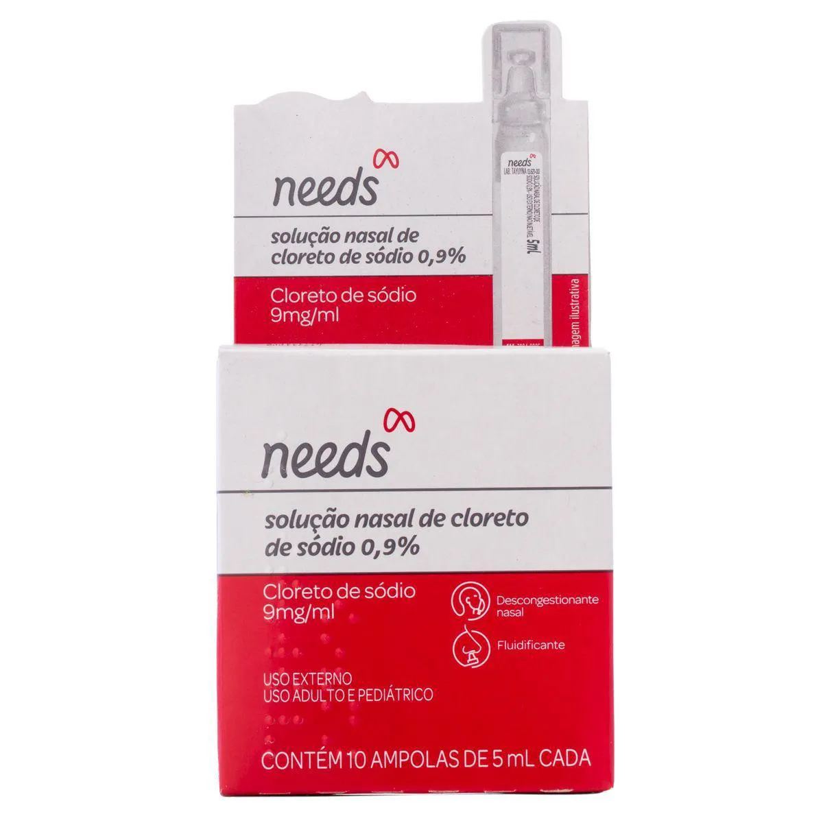 Soro Fisiológico Cloreto de Sódio 0,9% Needs 10 Ampolas de 5ml — Needs | Farmácia Resyla