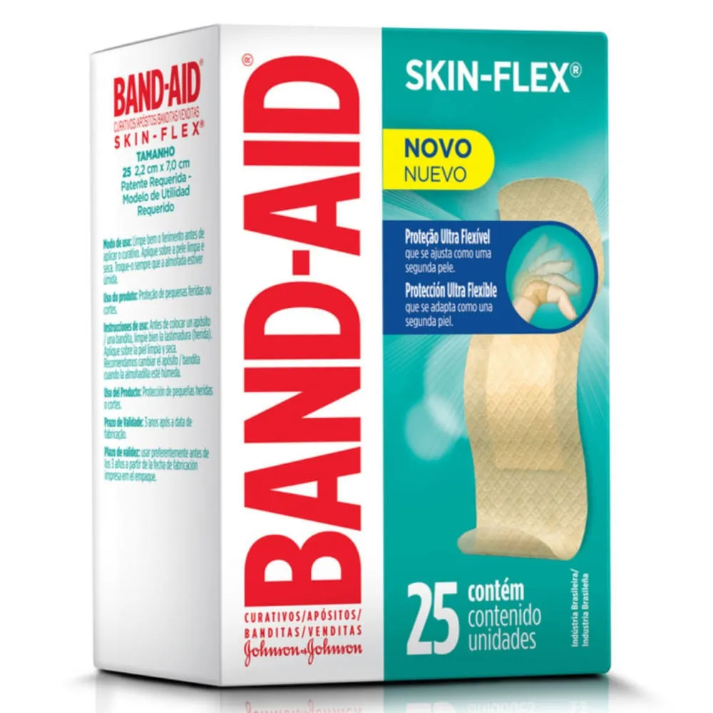 Curativo Band-aid Com 25 Adesivos Skin Flex — | Farmácia Resyla